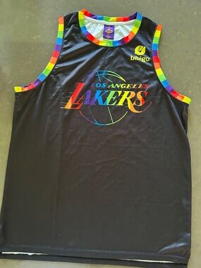 Los Angeles Lakers Rainbow Trim Bibigo Jersey Tank (NEVER WORN)